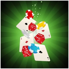 illustration jeux de casino cartes dés jetons